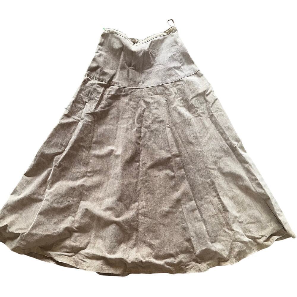 Vintage beige maxi suede skirt